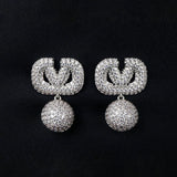 Elegant Crystal Ball Drop Earrings
