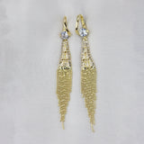 Product Name: Gold Chain Earrings with Gemstone Accents