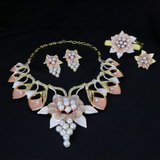 Floral Pearl Statement Jewelry Set