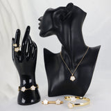 Golden Floral Mother-of-Pearl Jewelry Set