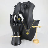 Elegant Gold-Plated Jewelry Set with Intricate Design