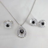 Elegant Black and White Gemstone Jewelry Set