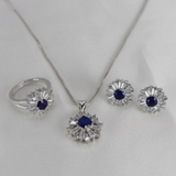 Elegant Sapphire and Diamond Jewelry Set