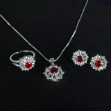 Elegant Ruby and Diamond Jewelry Set