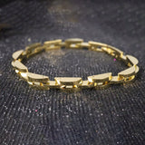 Elegant Gold-Plated Geometric Link Bracelet