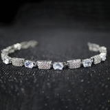 Elegant Silver-Plated Crystal Tennis Bracelet