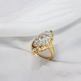 Vintage Marquise Crystal Statement Ring