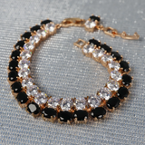 Dual-Tone Black and White Crystal Bracelet