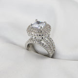 Cushion-Cut Halo A+ Zircon Ring