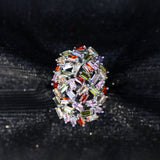 Vibrant Multicolor Gemstone Dome Gold Ring