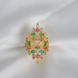 Exquisite Multicolor Gemstone Ring