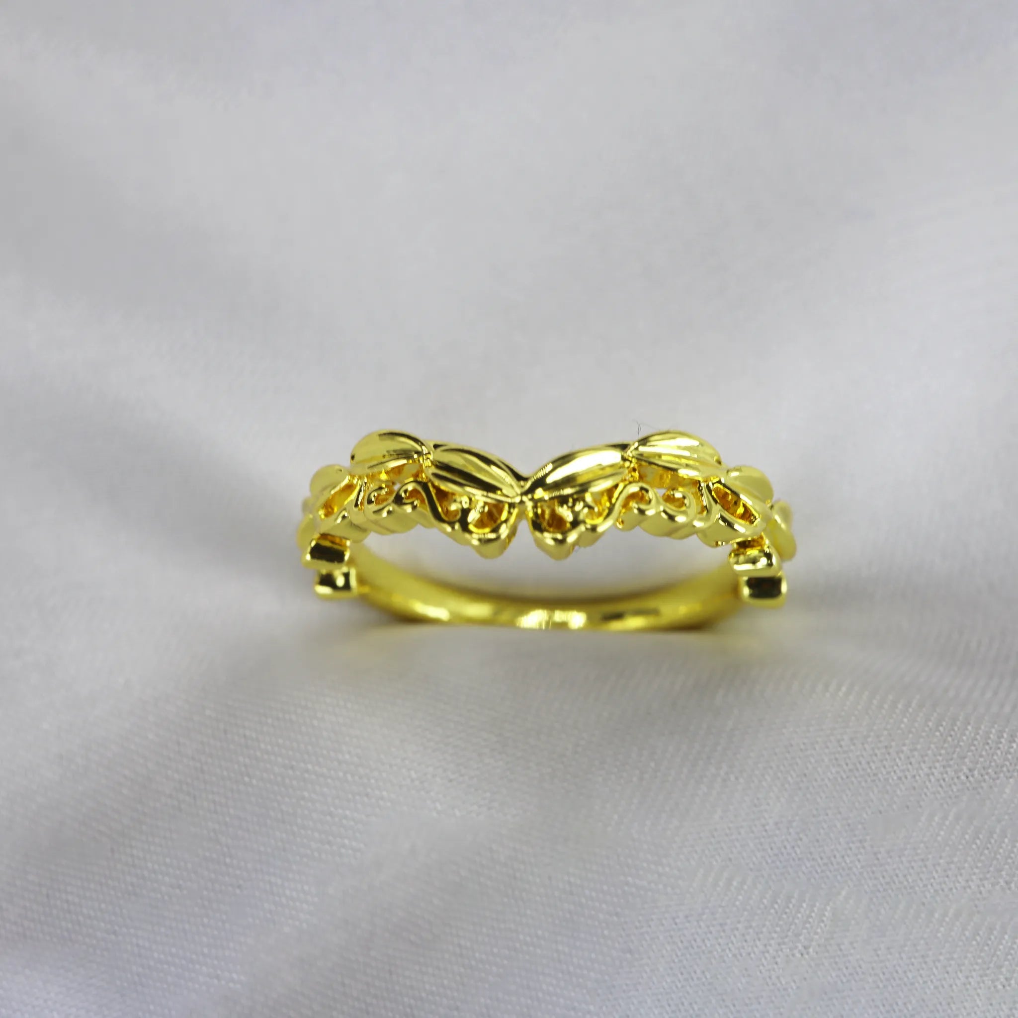 Golden Leaf Vine Eternity Ring