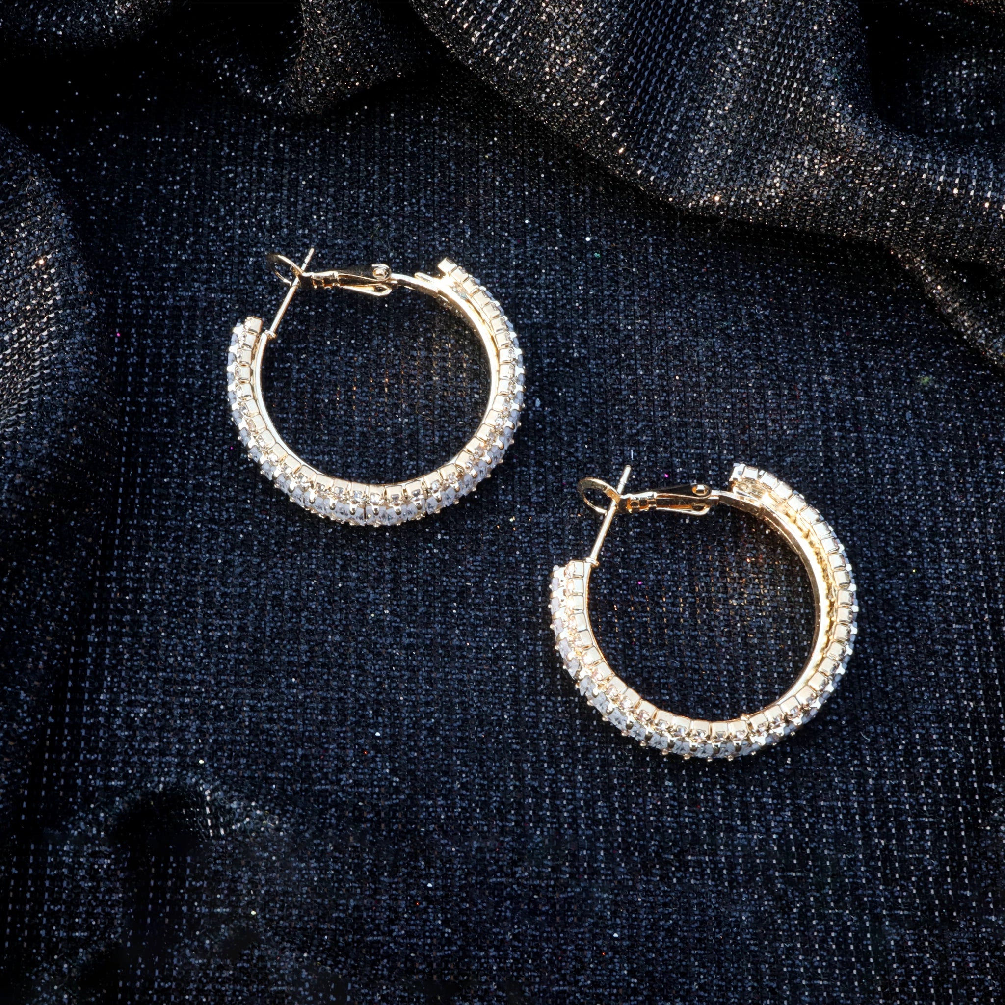 Glam Sparkle Hoop Earrings