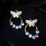 Crystal Butterfly Hoop Earrings