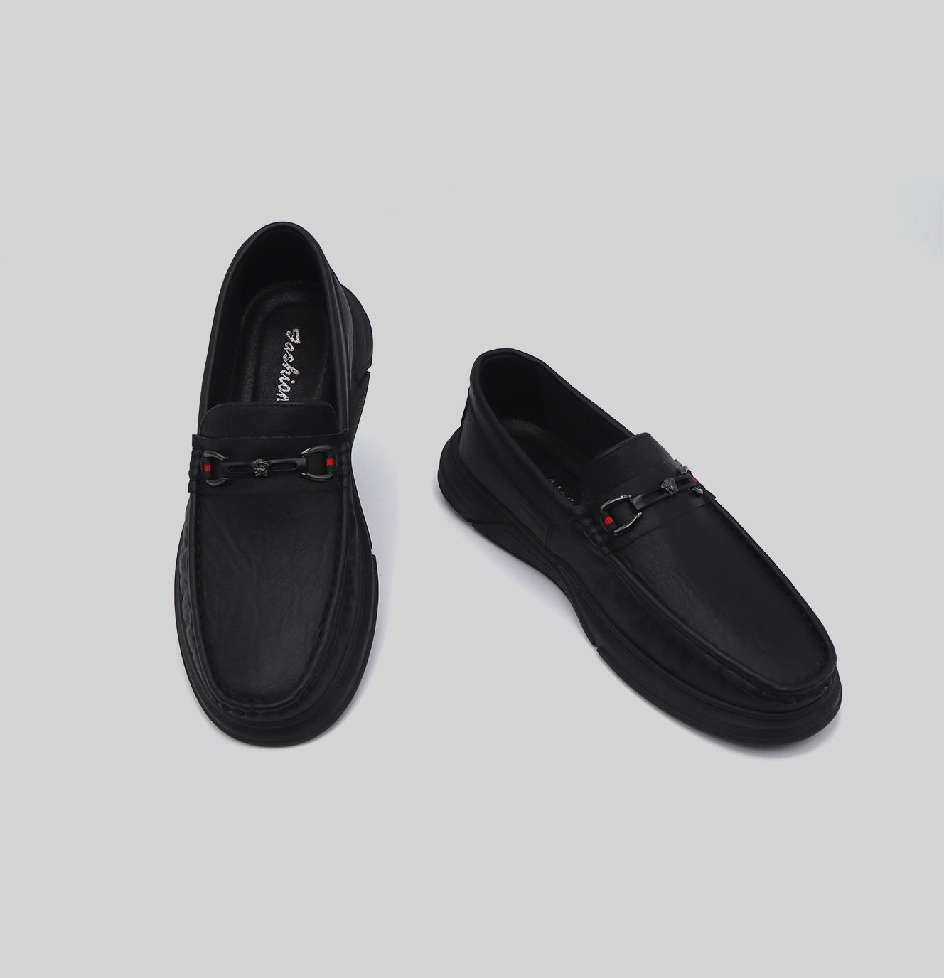 Elegant Black Leather Tassel Loafers
