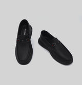 Elegant Black Leather Tassel Loafers