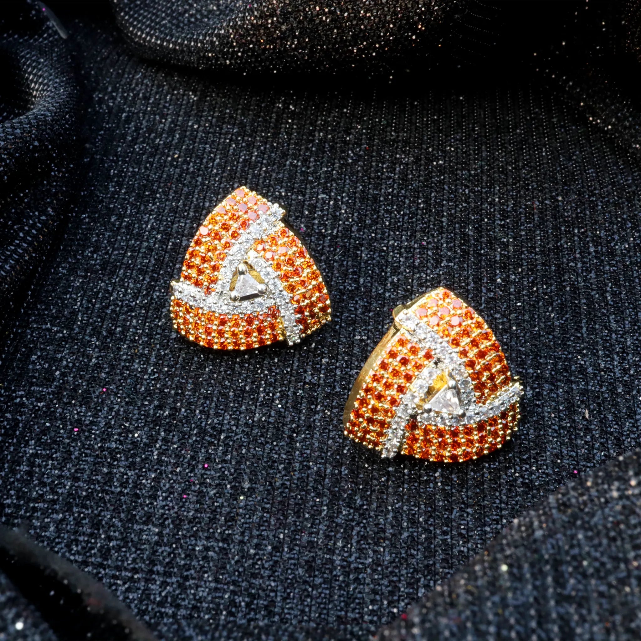 Triangular Sparkle Stud Earrings