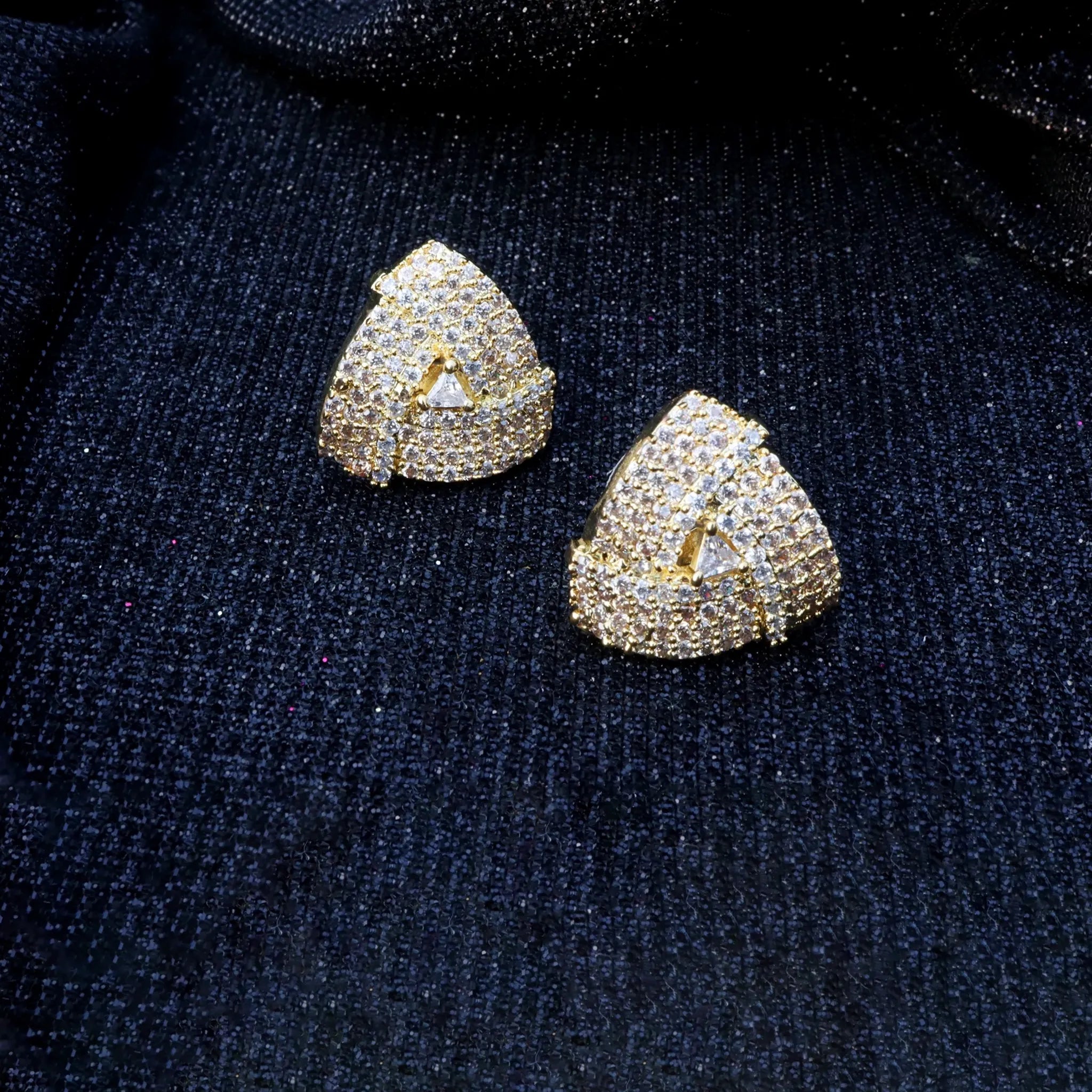 Gold Luxe Triangle Stud Earrings