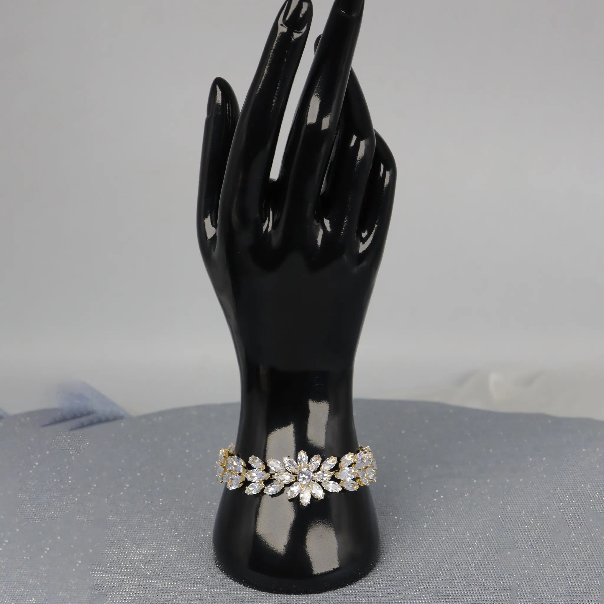 Golden Floral Crystal Bracelet