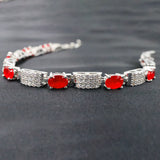Radiant Red Oval Stone Bracelet