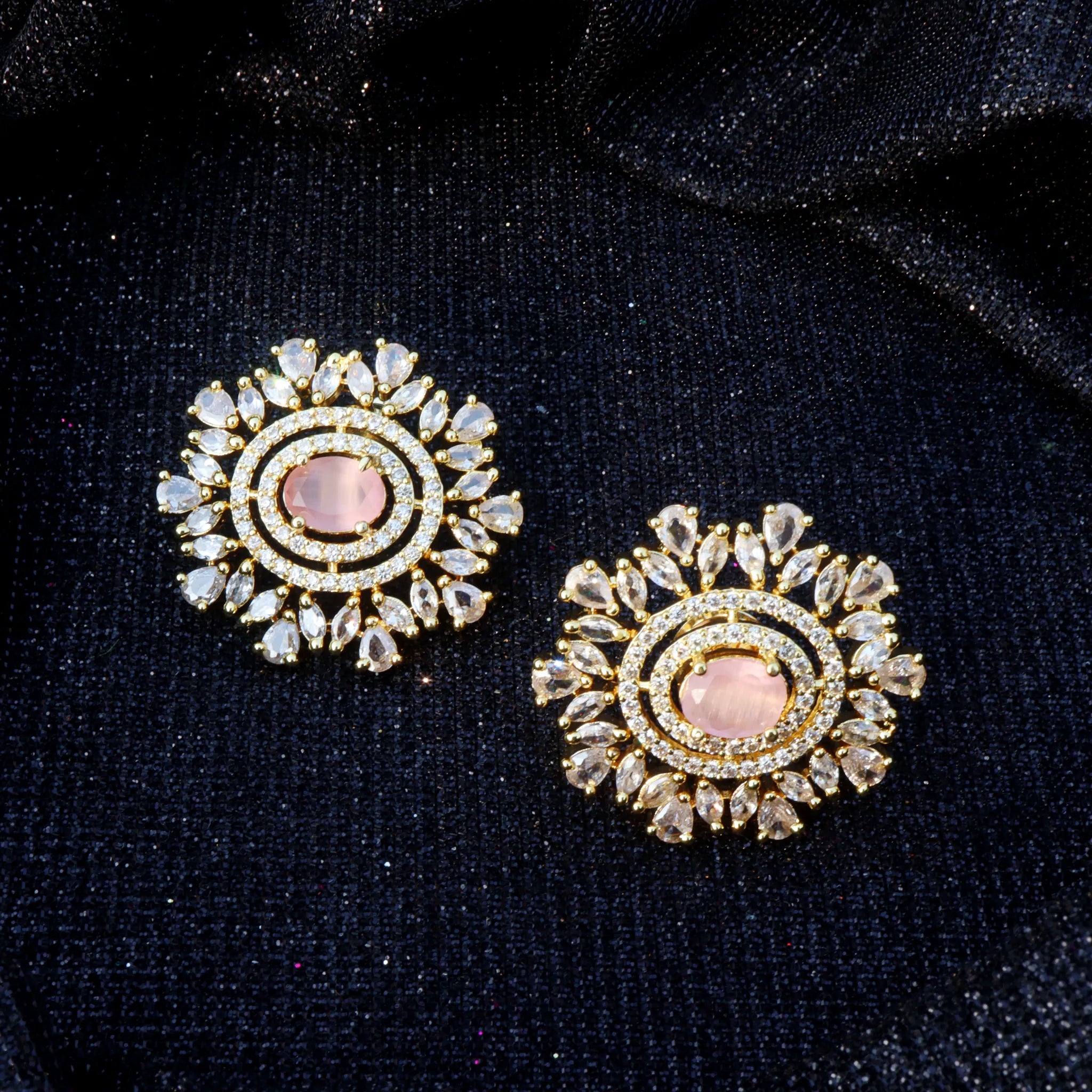 Blush Elegance Sunburst Earrings
