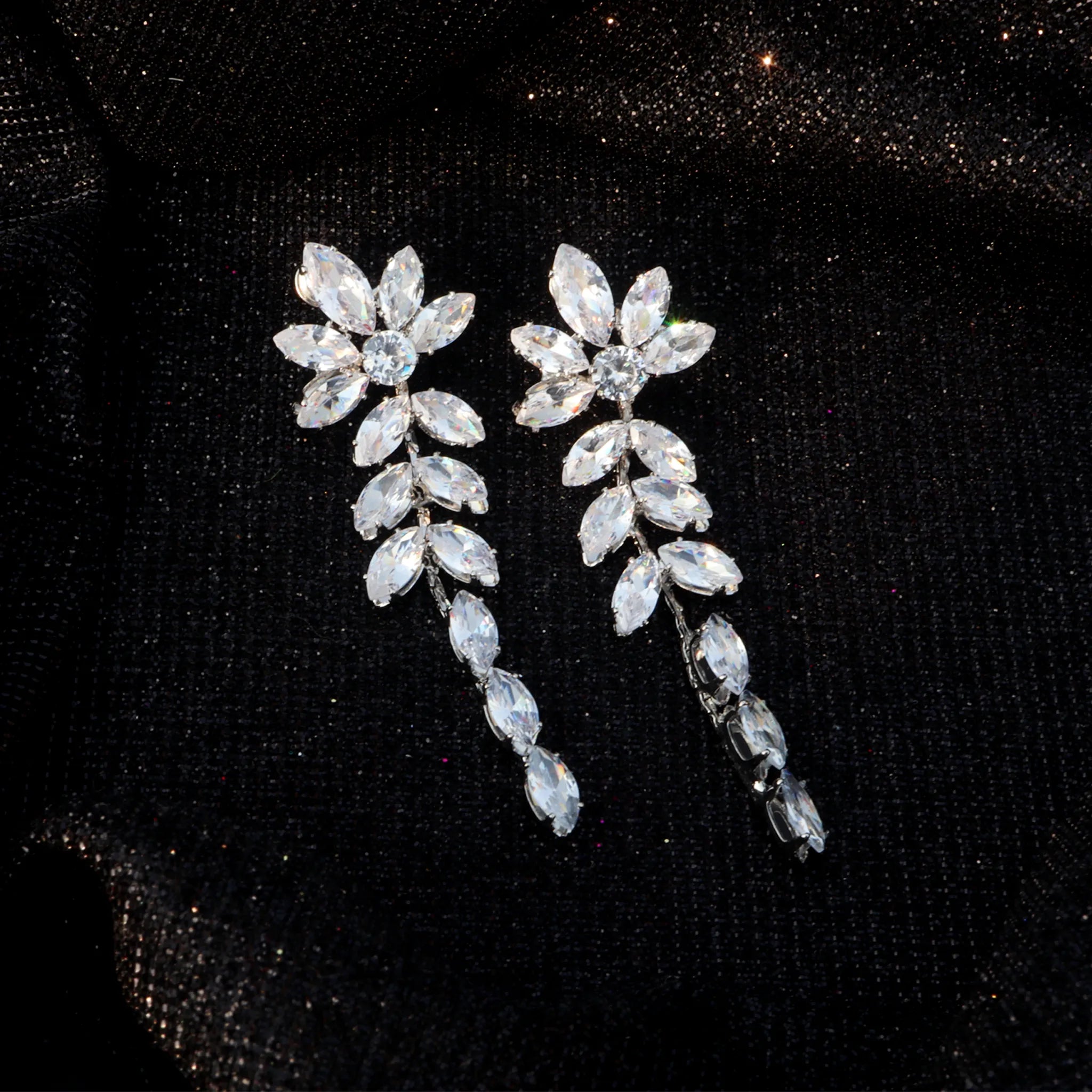Crystal Vine Drop Earrings