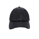Premium Black Leather-Look Embossed Cap