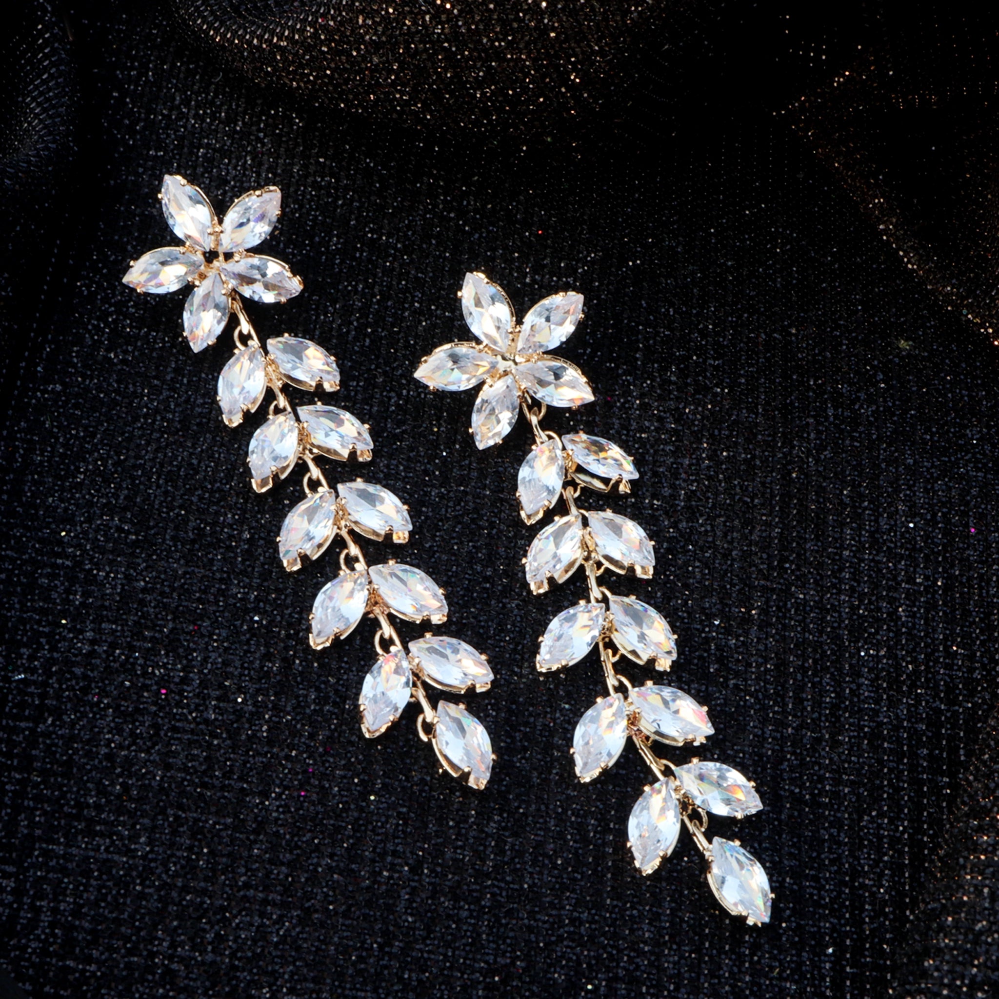 Golden Cascading Vine Earrings
