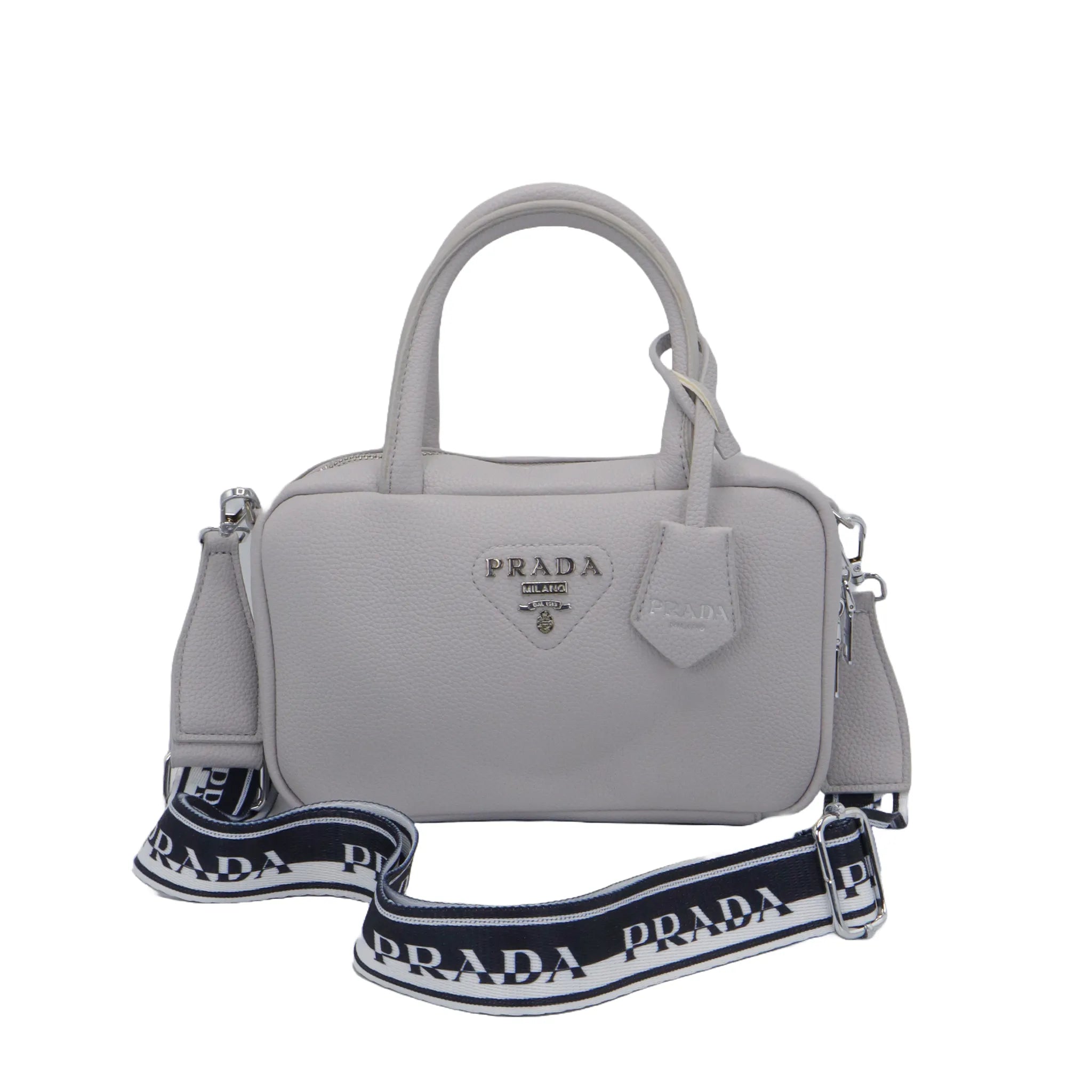 Prada Grey Leather Handbag