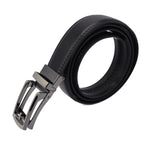 Premium Black Leather Belt Metallic Buckle