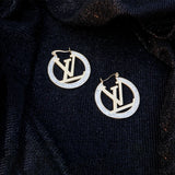 Gold Heart Logo Statement Earrings
