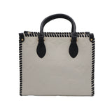 Monogram Embossed Leather Tote Bag