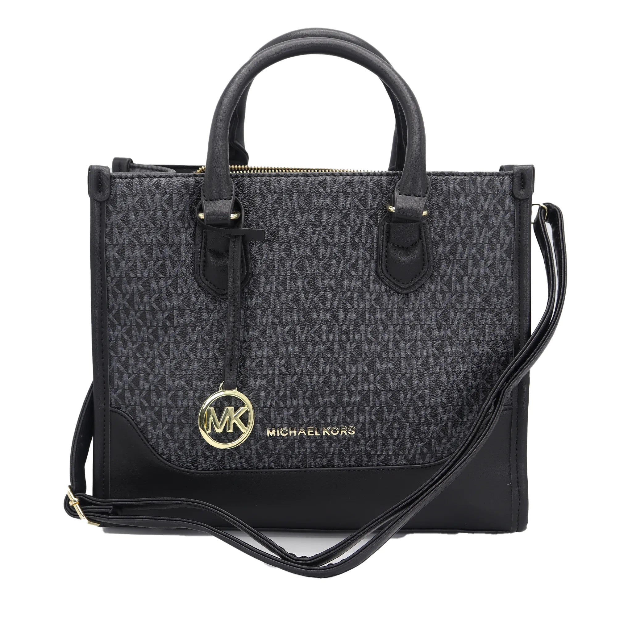 MK Monogram Tote Bag with Leather Trim