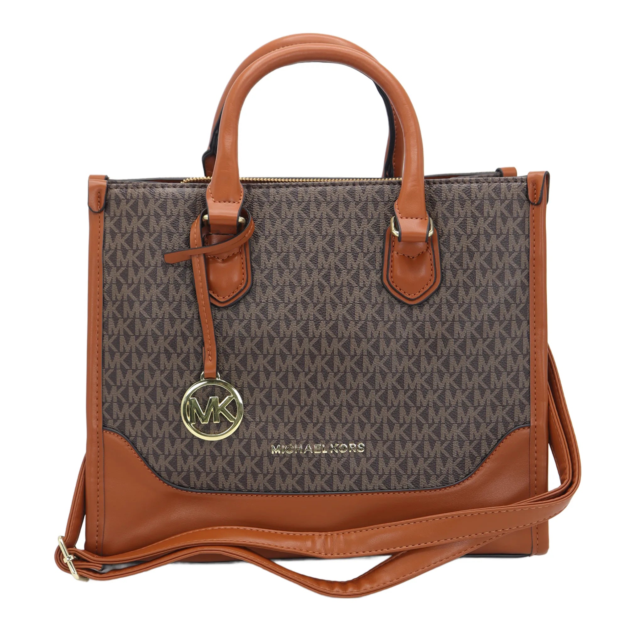 MK Monogram Tote Bag with Leather Trim