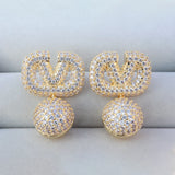 Gold-Tone Crystal-Encrusted Statement Earrings