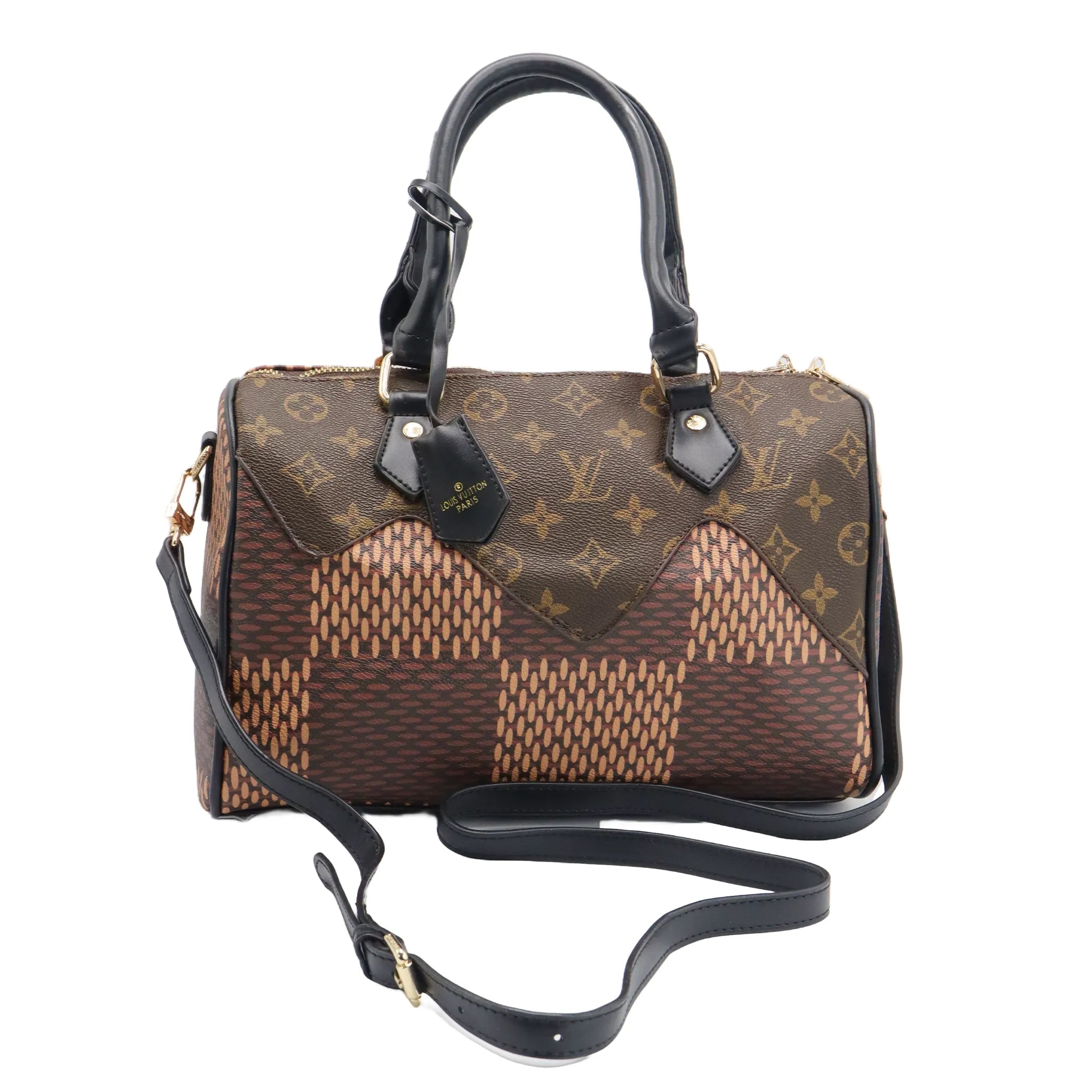 Luxury Monogram Canvas Handbag with Geometric