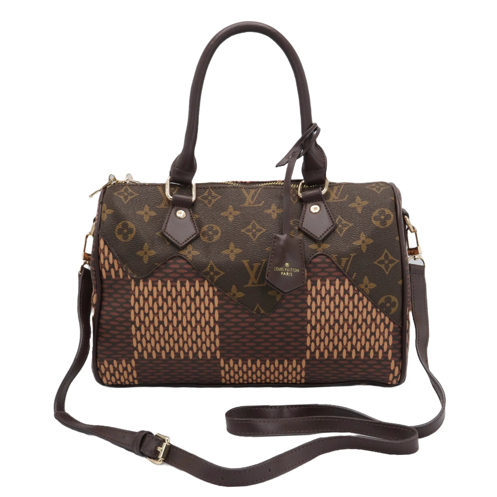 Luxury Monogram Canvas Handbag with Geometric