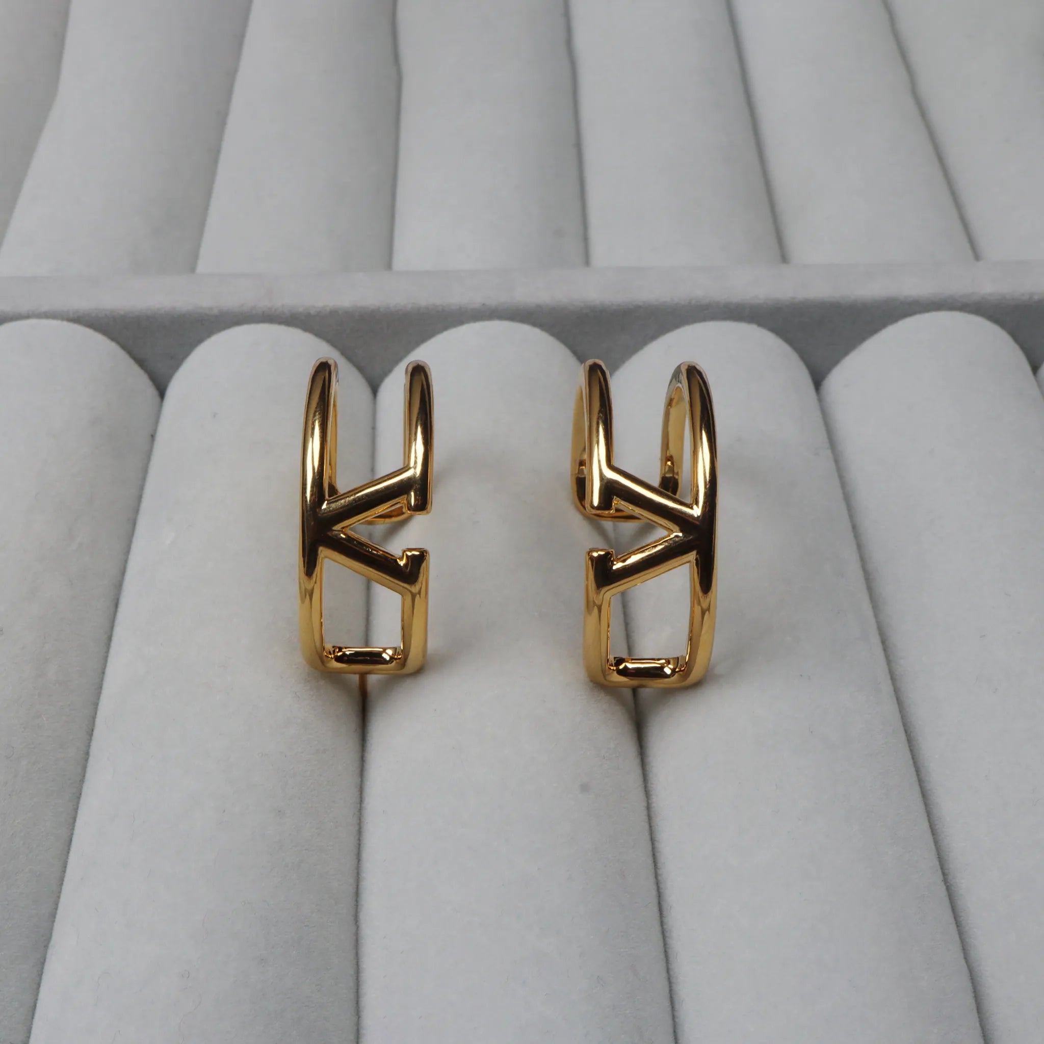 Geometric Luxe Gold Hoop Earrings