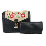 Aldo Elegant Floral Embroidered Crossbody Bag
