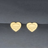Tiffany & Co. Heart Tag Stud Earrings - Gold Tone