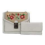 Aldo Elegant Floral Embroidered Crossbody Bag