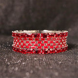 Ruby Elegance Layered Bracelet