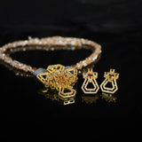 Luxurious Gold and Dark Purple Gemstone Jewelry Set