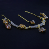 Luxurious Gold and Amber Gemstone Jewelry Set