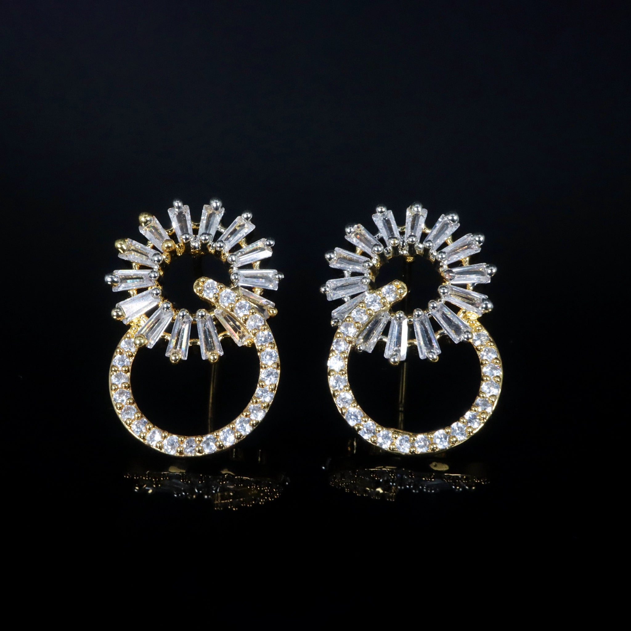 Radiant Halo Crystal Earrings by Glintory