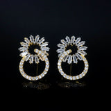 Radiant Halo Crystal Earrings by Glintory