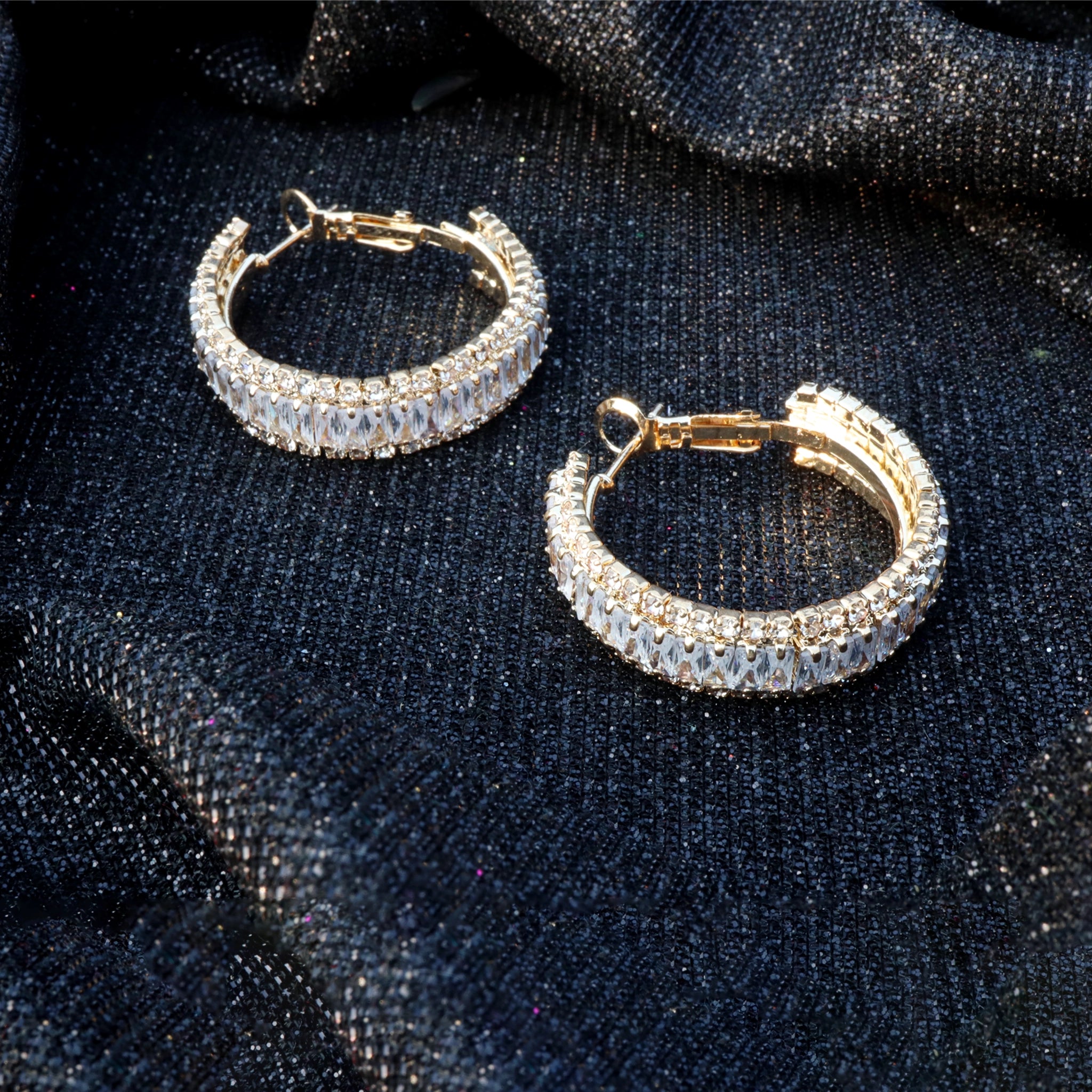 Glam Sparkle Hoop Earrings