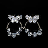 Crystal Butterfly Hoop Earrings