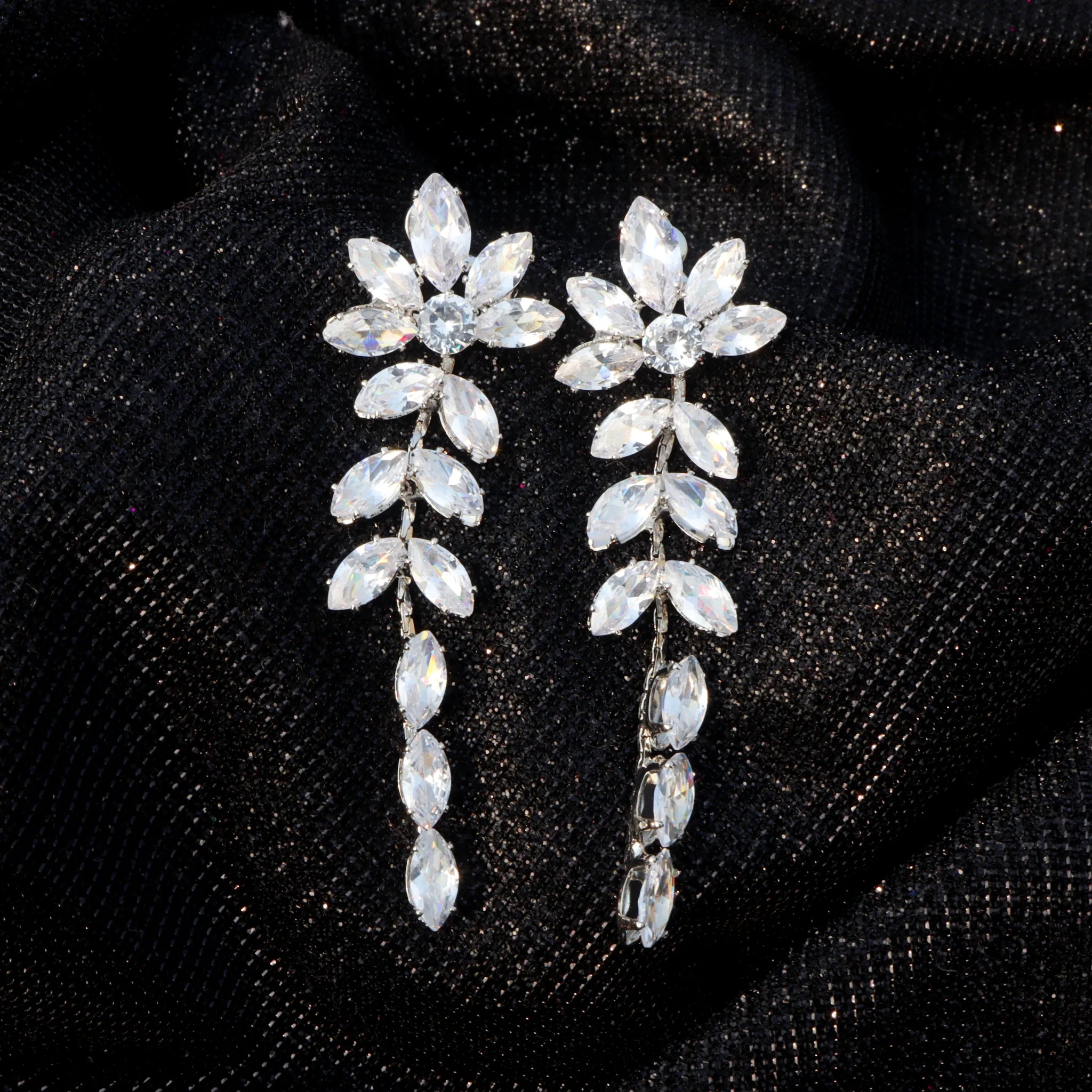 Crystal Vine Drop Earrings