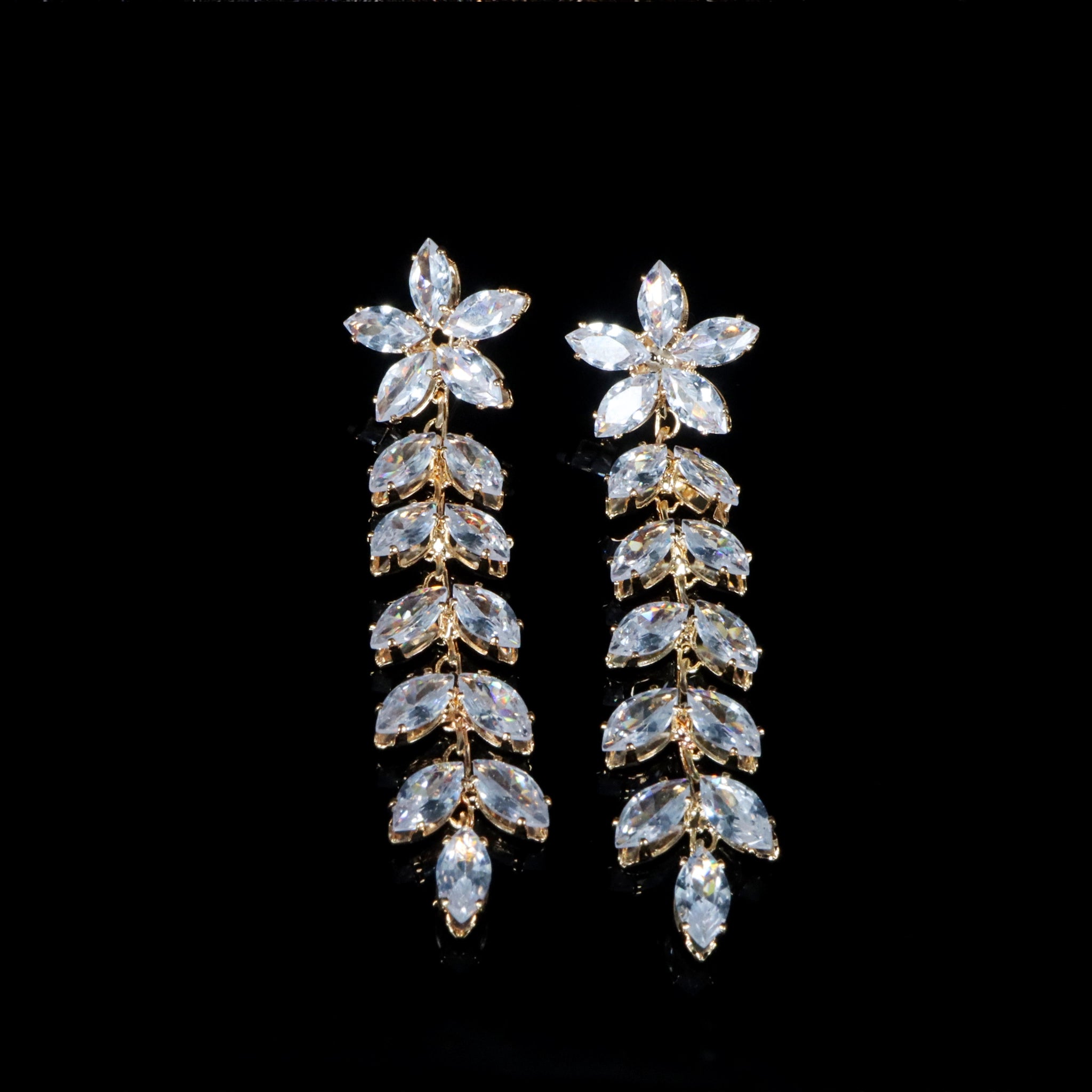 Golden Cascading Vine Earrings